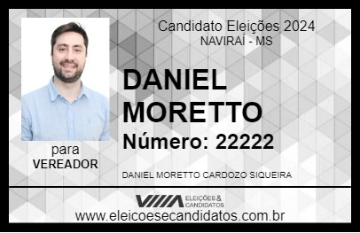 Candidato DANIEL MORETTO 2024 - NAVIRAÍ - Eleições