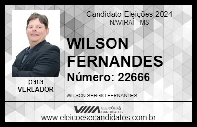 Candidato WILSON FERNANDES 2024 - NAVIRAÍ - Eleições