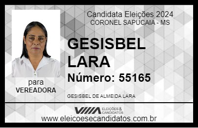 Candidato GESISBEL LARA 2024 - CORONEL SAPUCAIA - Eleições