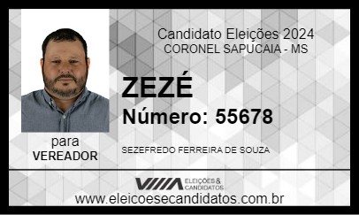 Candidato ZEZÉ 2024 - CORONEL SAPUCAIA - Eleições