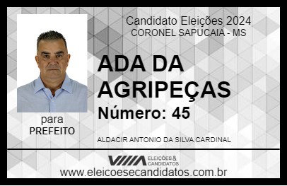 Candidato ADA DA AGRIPEÇAS  2024 - CORONEL SAPUCAIA - Eleições