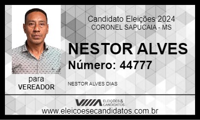 Candidato NESTOR ALVES 2024 - CORONEL SAPUCAIA - Eleições