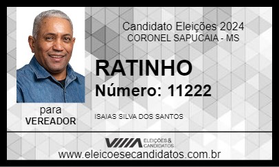 Candidato RATINHO 2024 - CORONEL SAPUCAIA - Eleições