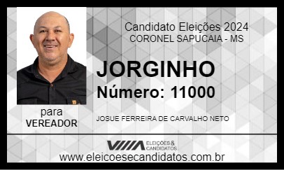 Candidato JORGINHO 2024 - CORONEL SAPUCAIA - Eleições