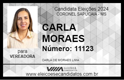 Candidato CARLA MORAES 2024 - CORONEL SAPUCAIA - Eleições