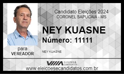 Candidato NEY KUASNE 2024 - CORONEL SAPUCAIA - Eleições