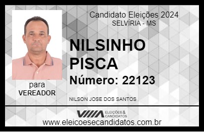 Candidato NILSINHO PISCA 2024 - SELVÍRIA - Eleições