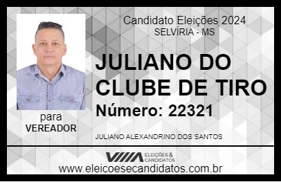 Candidato JULIANO DO CLUBE DE TIRO 2024 - SELVÍRIA - Eleições