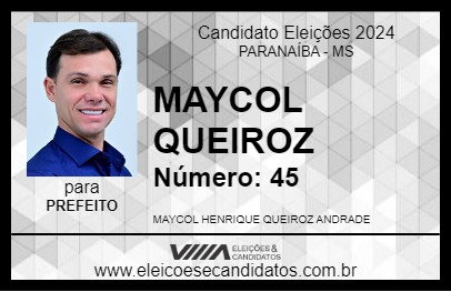 Candidato MAYCOL 2024 - PARANAÍBA - Eleições