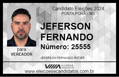 Candidato JEFERSON AGENTE DE SAÚDE 2024 - PONTA PORÃ - Eleições