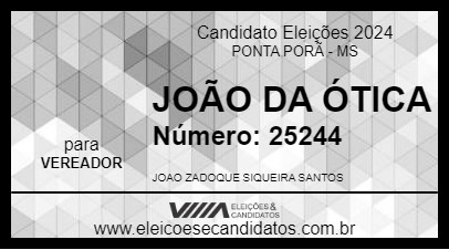 Candidato JOÃO DA ÓTICA 2024 - PONTA PORÃ - Eleições