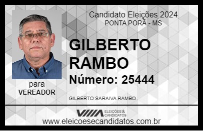 Candidato GILBERTO RAMBO 2024 - PONTA PORÃ - Eleições