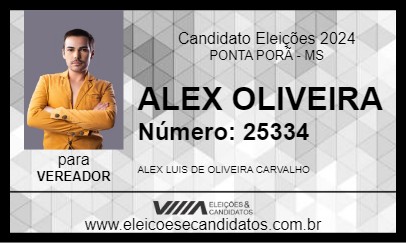 Candidato ALEX OLIVEIRA 2024 - PONTA PORÃ - Eleições