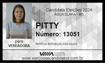 Candidato PITTY 2024 - ÁGUA CLARA - Eleições