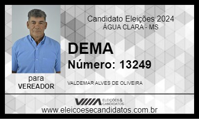 Candidato DEMA 2024 - ÁGUA CLARA - Eleições