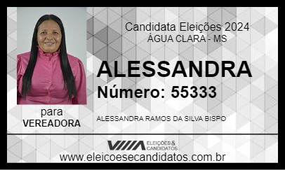 Candidato ALESSANDRA 2024 - ÁGUA CLARA - Eleições