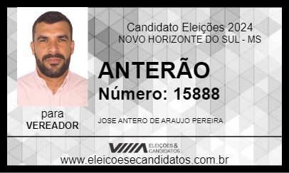 Candidato ANTERÃO 2024 - NOVO HORIZONTE DO SUL - Eleições