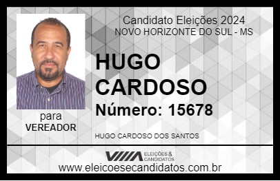 Candidato HUGO CARDOSO 2024 - NOVO HORIZONTE DO SUL - Eleições