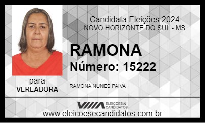 Candidato RAMONA 2024 - NOVO HORIZONTE DO SUL - Eleições