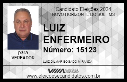 Candidato LUIZ ENFERMEIRO 2024 - NOVO HORIZONTE DO SUL - Eleições