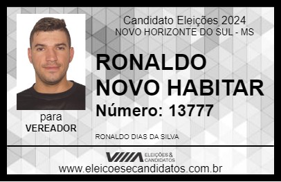 Candidato RONALDO NOVO HABITAR 2024 - NOVO HORIZONTE DO SUL - Eleições