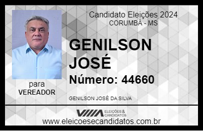 Candidato GENILSON JOSÉ  2024 - CORUMBÁ - Eleições