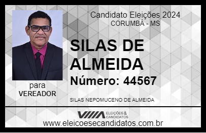 Candidato SILAS DE ALMEIDA 2024 - CORUMBÁ - Eleições