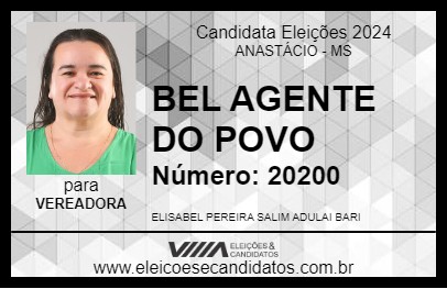 Candidato BEL AGENTE DO POVO 2024 - ANASTÁCIO - Eleições