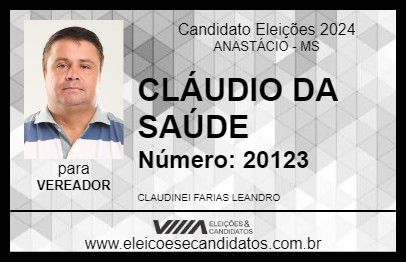 Candidato CLAUDINEI FARIAS 2024 - ANASTÁCIO - Eleições