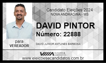 Candidato DAVID PINTOR 2024 - NOVA ANDRADINA - Eleições