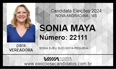 Candidato SONIA MOYA 2024 - NOVA ANDRADINA - Eleições