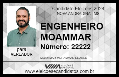 Candidato ENGENHEIRO MOAMMAR 2024 - NOVA ANDRADINA - Eleições