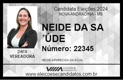 Candidato NEIDE DA SAÚDE 2024 - NOVA ANDRADINA - Eleições