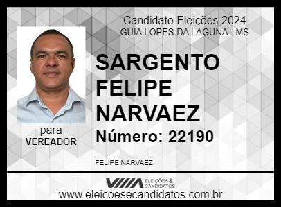 Candidato SARGENTO FELIPE NARVAEZ 2024 - GUIA LOPES DA LAGUNA - Eleições