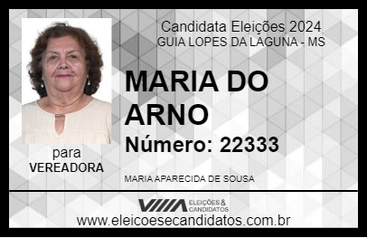 Candidato MARIA DO ARNO 2024 - GUIA LOPES DA LAGUNA - Eleições