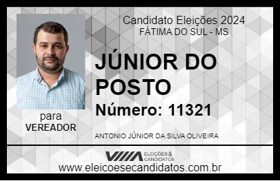 Candidato JÚNIOR DO POSTO 2024 - FÁTIMA DO SUL - Eleições