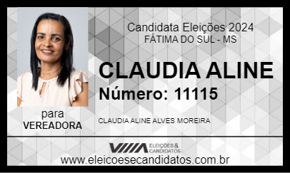 Candidato CLAUDIA ALINE 2024 - FÁTIMA DO SUL - Eleições