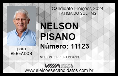 Candidato NELSON PISANO 2024 - FÁTIMA DO SUL - Eleições