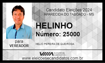 Candidato HELINHO 2024 - APARECIDA DO TABOADO - Eleições