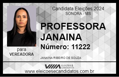 Candidato PROFESSORA JANAINA 2024 - SONORA - Eleições