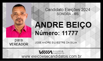 Candidato ANDRE BEIÇO 2024 - SONORA - Eleições