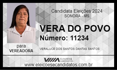 Candidato VERA DO POVO 2024 - SONORA - Eleições