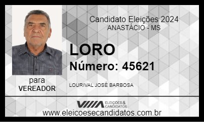 Candidato LORO 2024 - ANASTÁCIO - Eleições