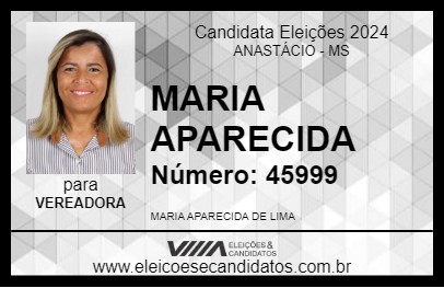 Candidato MARIA APARECIDA 2024 - ANASTÁCIO - Eleições