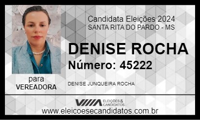 Candidato DENISE ROCHA 2024 - SANTA RITA DO PARDO - Eleições