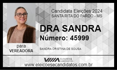 Candidato DRA SANDRA 2024 - SANTA RITA DO PARDO - Eleições