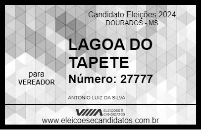 Candidato LAGOA DO TAPETE  2024 - DOURADOS - Eleições