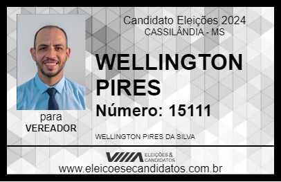 Candidato WELLINGTON PIRES 2024 - CASSILÂNDIA - Eleições