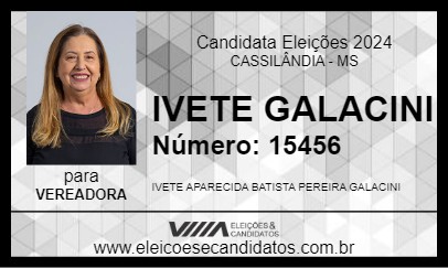 Candidato IVETE GALACINI 2024 - CASSILÂNDIA - Eleições