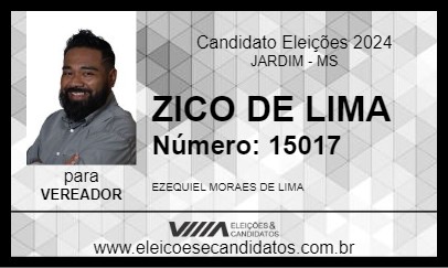 Candidato ZICO DE LIMA 2024 - JARDIM - Eleições